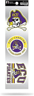 Rico Industries NCAA East Carolina Pirates 3-Piece Retro Spirit Decals