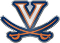 University of Virginia Cavaliers Auto Emblem, Aluminum Metal, Embossed Team Color, Raised Decal Sticker, Full Adhesive Backing