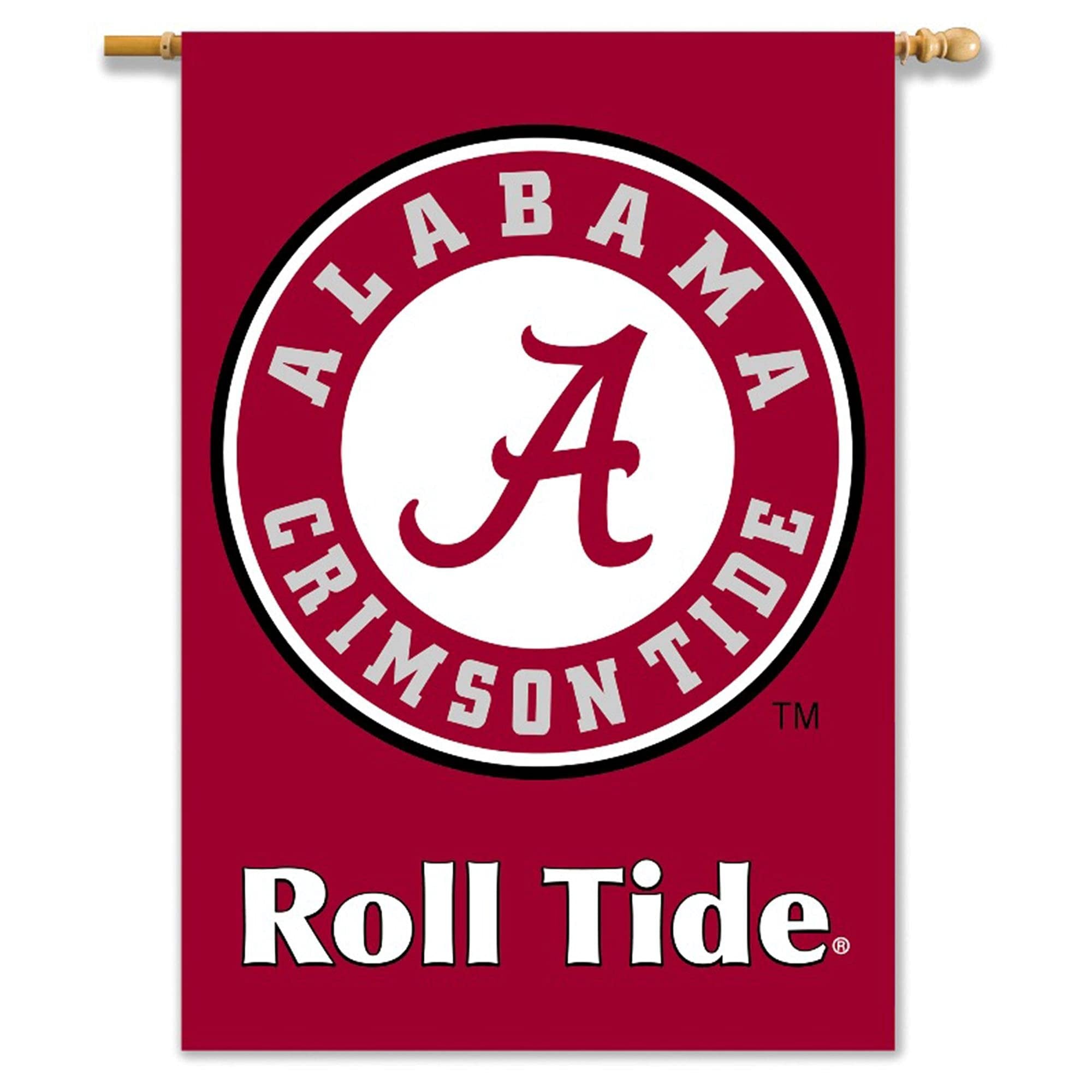 University of Alabama Crimson Tide Premium 2-Sided Banner Flag, 28x40 Inch, Sleeve at Top for Accepting Pole, Display Pole Sold Seperately