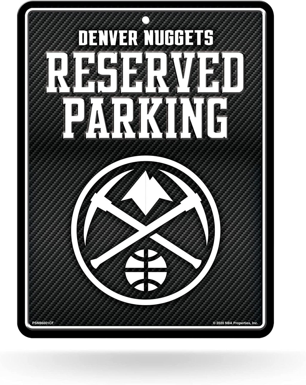 Denver Nuggets Metal Parking Novelty Wall Sign 8.5 x 11 Inch Carbon Fiber Design