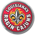 University of Louisiana Lafayette Ragin Cajuns Auto Emblem, Aluminum Metal, Embossed Team Color, Raised Decal Sticker, Full Adhesive Backing