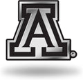 University of Arizona Wildcats Auto Emblem, Silver Chrome Color, Raised Molded Plastic, 3.5 Inch, Adhesive Tape Backing