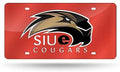 Southern Illinois University Edwardsville Cougars Laser Tag License Plate, Mirrored Acrylic Inlaid, 6x12 Inch