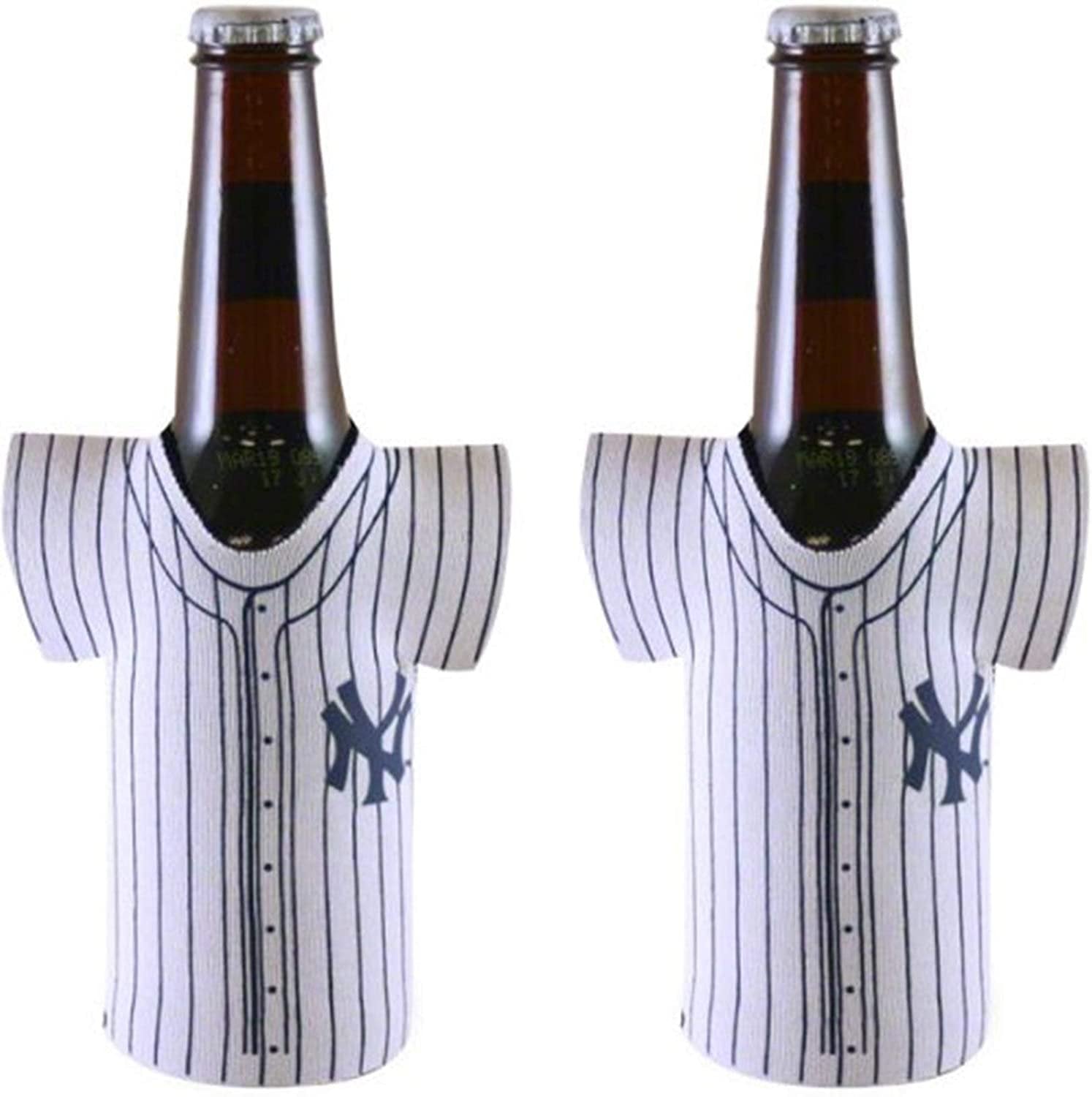 New York Yankees 2-Pack White Jersey Design Bottle Neoprene Beverage Insulator Holder Baseball