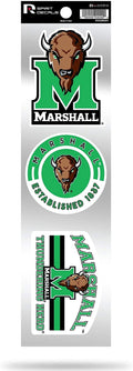 Marshall Thundering Herd Triple Retro Throwback Spirit Decals Flat Vinyl Auto Home Sticker Sheet University of