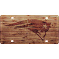 New England Patriots Woodgrain Acrylic License Plate