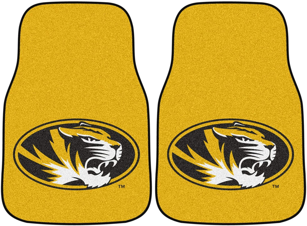 University of Missouri Tigers Front Floor Mats, Carpet Car Set, 18x27 Inch, Nylon, Set of 2