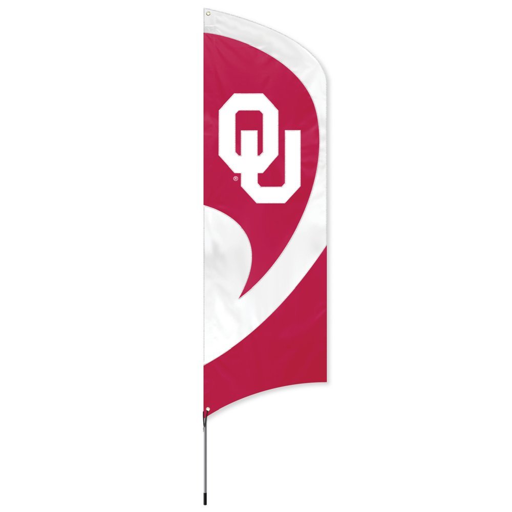 University of Oklahoma Sooners Tall Team Flag Tailgating Flag Kit 8.5 x 2.5 feet with Pole