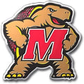 University of Maryland Terrapins Auto Emblem, Aluminum Metal, Embossed Team Color, Raised Decal Sticker, Full Adhesive Backing