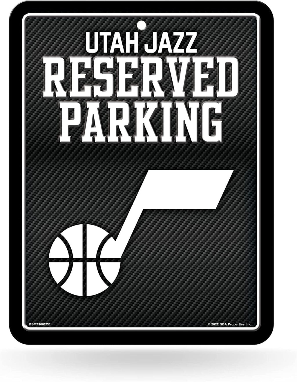 Utah Jazz Metal Parking Novelty Wall Sign 8.5 x 11 Inch Carbon Fiber Design