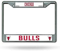 Chicago Bulls Premium Metal License Plate Frame Chrome Tag Cover, 12x6 Inch