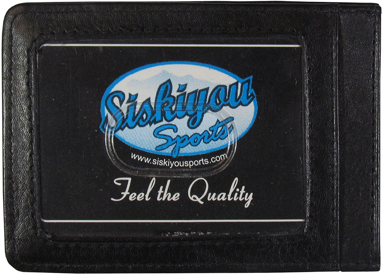 Carolina Hurricanes Black Leather Wallet, Front Pocket Magnetic Money Clip, Printed Logo