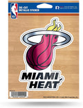 Miami Heat 5 Inch Die Cut Decal Sticker, Metallic Shimmer Design, Full Adhesive Backing
