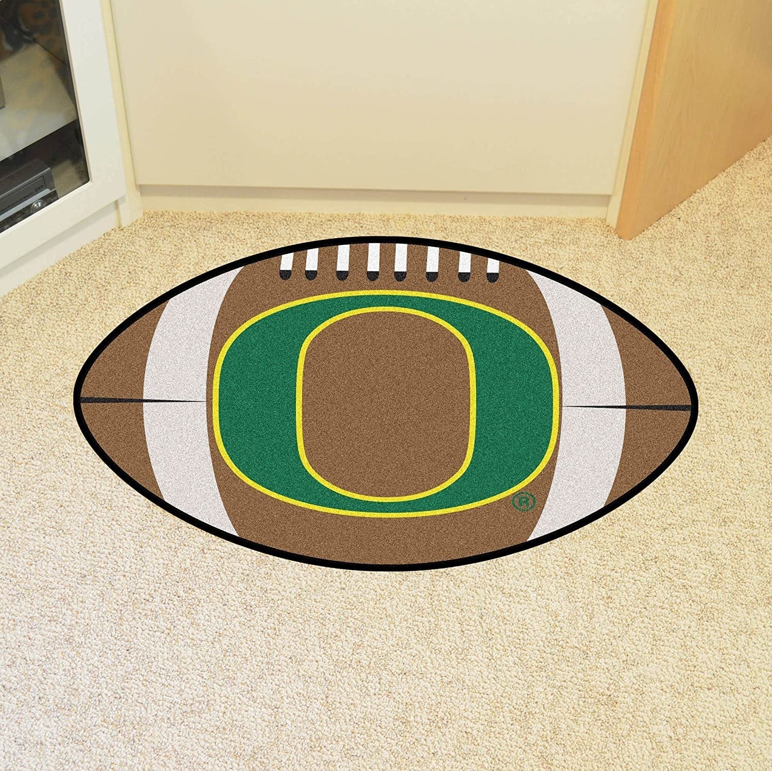 University of Oregon Ducks Floor Mat Area Rug, 20x32 Inch, Non-Skid Backing, Football Design