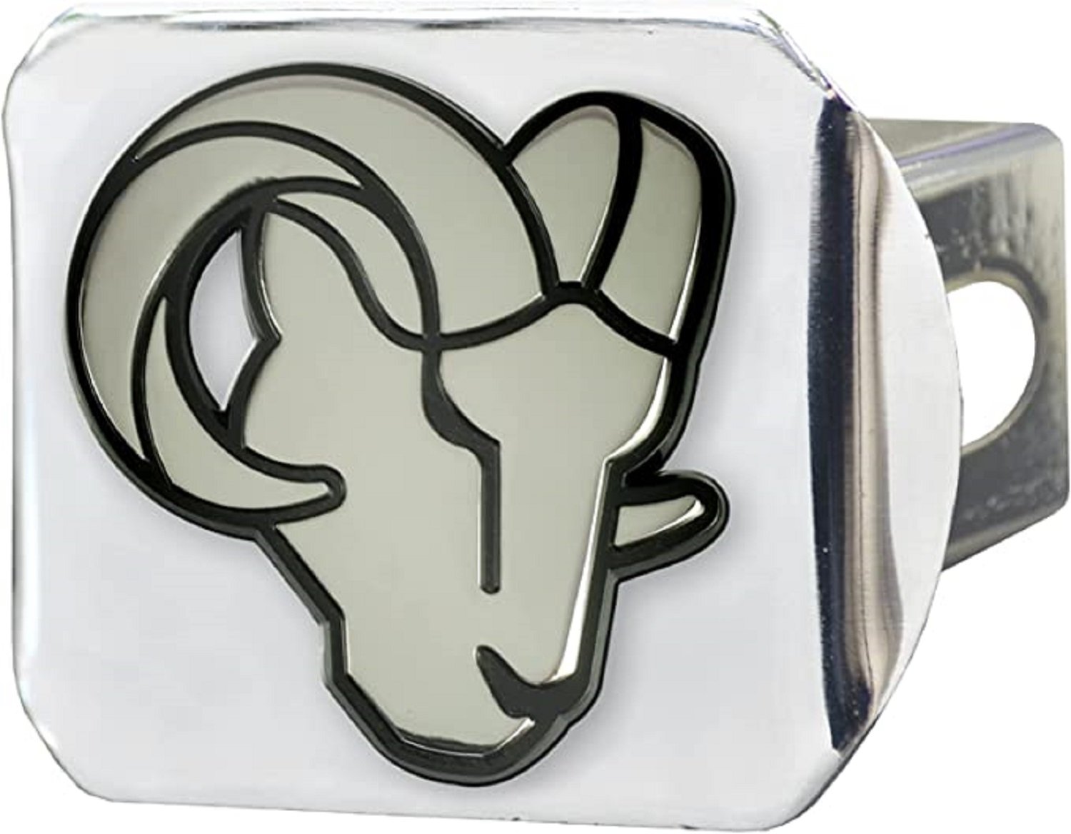 Los Angeles Rams Solid Metal Hitch Cover Chrome Logo 2" Square Type III