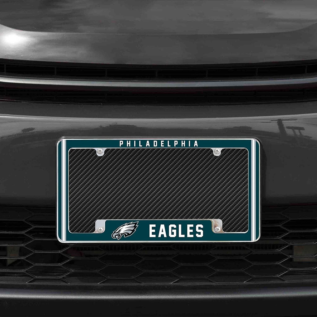 Philadelphia Eagles Metal License Plate Frame Chrome Tag Cover Alternate Design 6x12 Inch