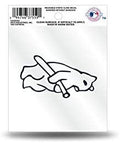 Chicago Cubs 3 Inch Flat Static Cling Decal Retro Logo White Standing Bear