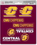 Central Michigan University Chippewas 6-Piece Decal Sticker Set, 5x6 Inch Sheet, Gift for football fans for any hard surfaces around home, automotive, personal items