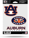 Auburn Tigers Die Cut 3-Piece Triple Spirit Sticker Sheet