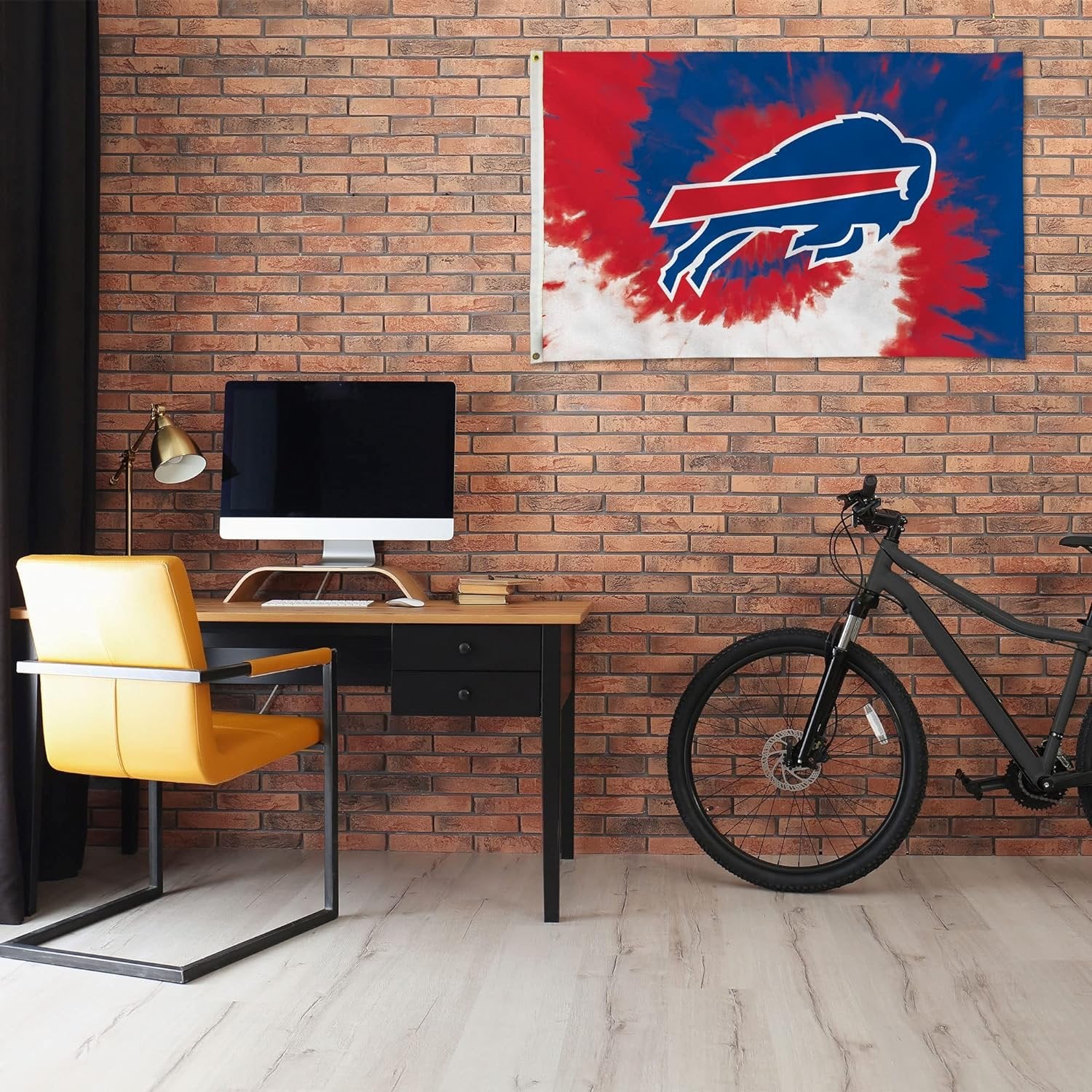 Rico Industries NFL Buffalo Bills Tie-Dye 3' x 5' Banner Flag 3' x 5' Banner Flag Single Sided - Indoor or Outdoor - Home Décor, White