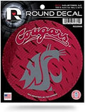 Washington State University Cougars 4 Inch Round Sticker Decal Flat Vinyl Full Adhesive Backing