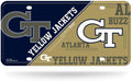 Georgia Tech University Yellow Jackets Metal Auto Tag License Plate, Split Design, 6x12 Inch