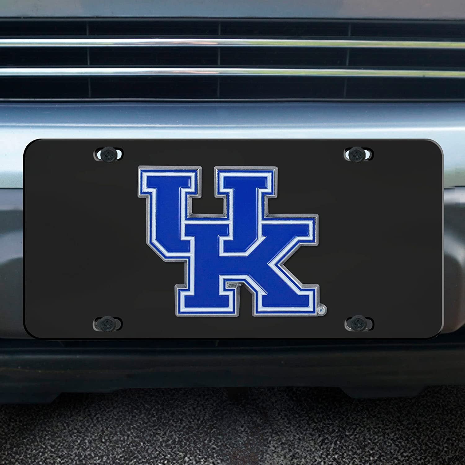 University of Kentucky Wildcats Metal License Plate Tag Die Cast 3D Black Stainless Steel