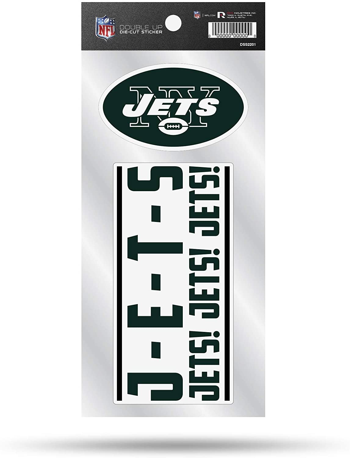 New York Jets Double Up Die Cut 2-Piece Sticker Sheet