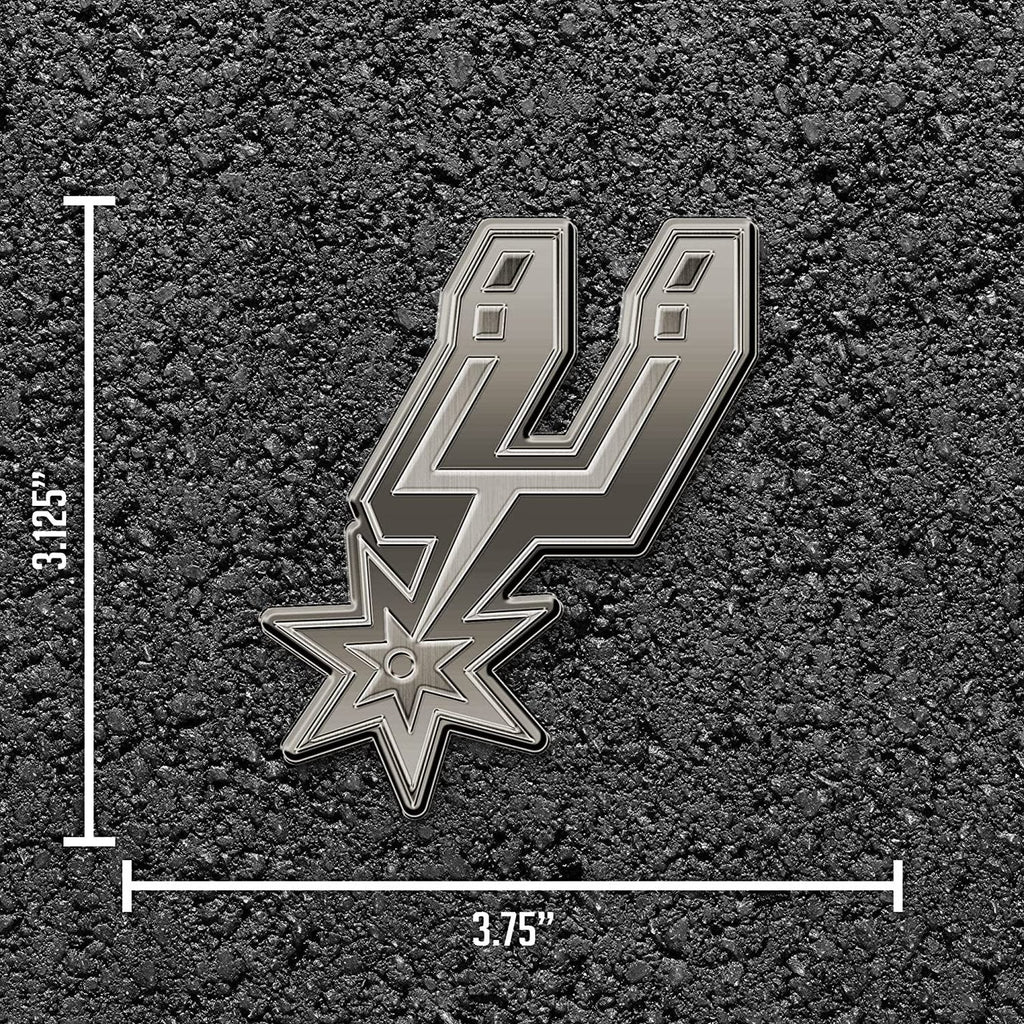 San Antonio Spurs Solid Metal Auto Emblem Antique Nickel for Car/Truck/SUV