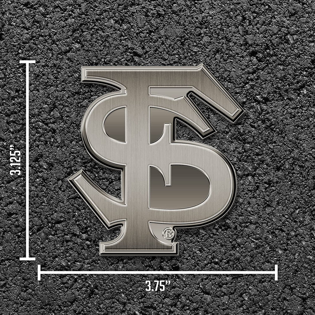Florida State University Seminoles Solid Metal Auto Emblem Antique Nickel for Car/Truck/SUV