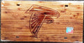Atlanta Falcons Premium Laser Cut Tag License Plate, Woodgrain Design, Mirrored Acrylic, 12x6 Inch