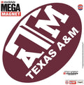Texas A&M University Aggies 12 Inch Magnet Mega Logo Design Oval