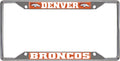 Denver Broncos Metal License Plate Frame Chrome Tag Cover 6x12 Inch