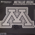 University of Minnesota Golden Gophers 12 Inch Decal Sticker, Metallic Chrome Shimmer Design