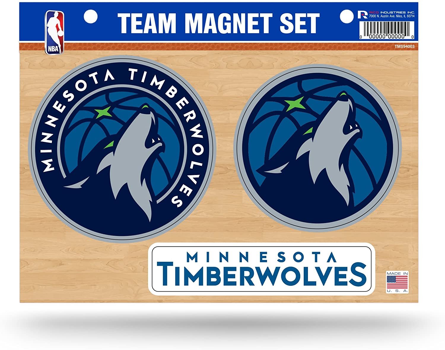 NBA Minnesota Timberwolves Die Cut Team Magnet Set Sheet