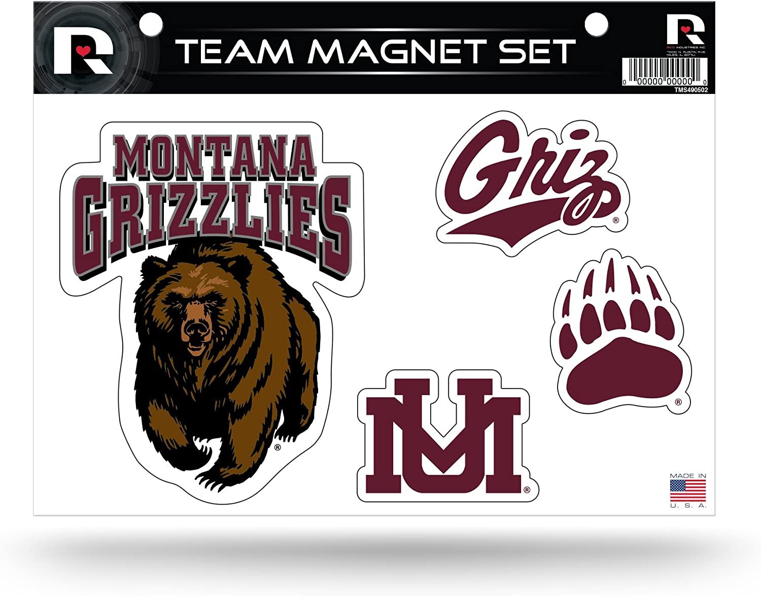 Montana Grizzlies University of Multi Magnet Sheet Shape Cut 8x11 Inch