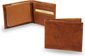 Arizona State University Sun Devils Premium Brown Leather Wallet, Bifold Billfold, Embossed Laser Engraved