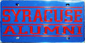 Syracuse University Orange Alumni Premium Laser Cut Tag License Plate, Mirrored Acrylic Inlaid, 6x12 Inch
