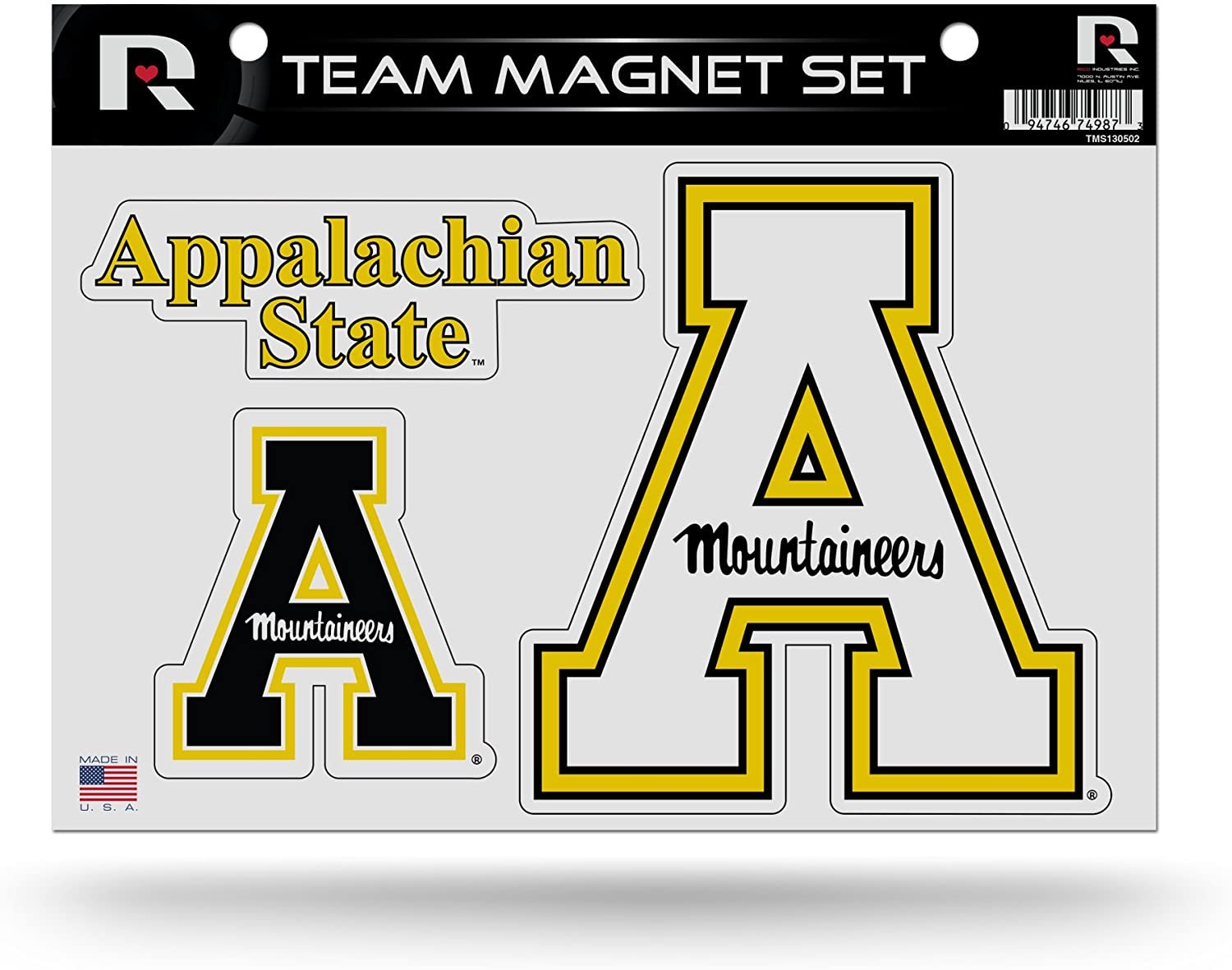 NCAA Rico Industries Die Cut Team Magnet Set Sheet, Appalachian State Mountaineers , 8.5 x 11-inches