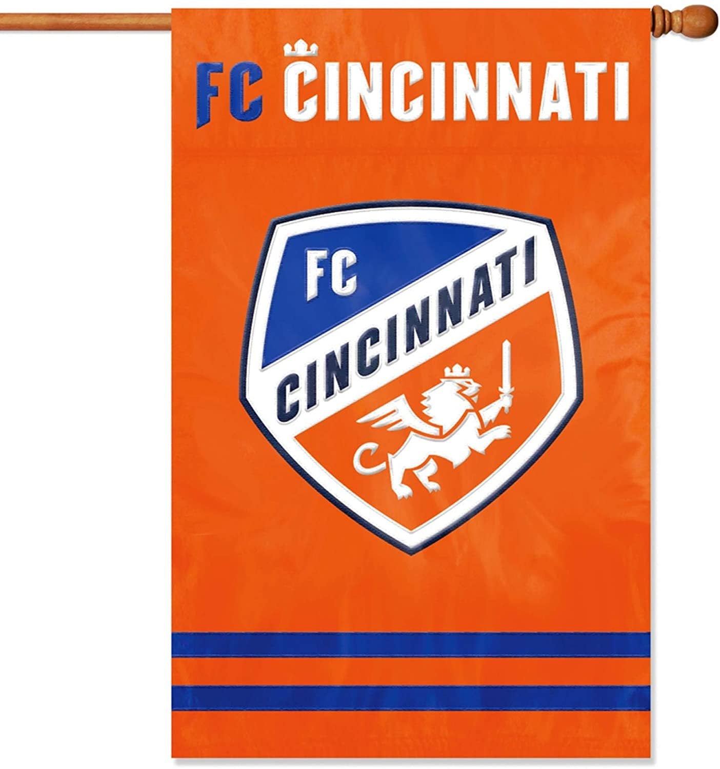 FC Cincinnati Premium 2-Sided 28x44 Banner Applique & Embroidered House Flag
