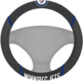 Winnipeg Jets Steering Wheel Cover Premium Embroidered Black 15 Inch