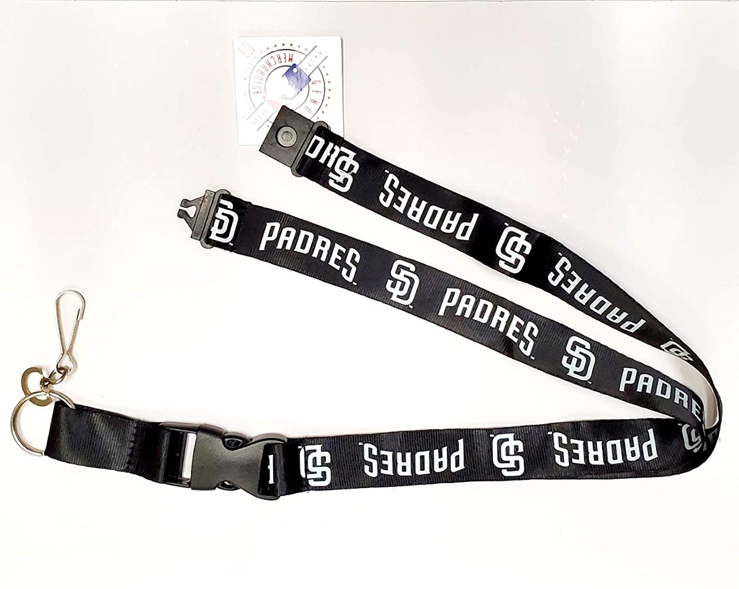 San Diego Padres Blackout Lanyard Keychain Double Sided Breakaway Safety Design Adult 18 Inch