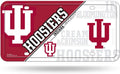 Indiana University Hoosiers Metal Auto Tag License Plate, Split Design, 6x12 Inch
