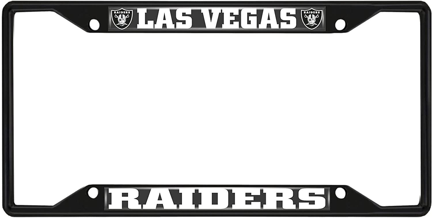 FANMATS 31361 Las Vegas Raiders Metal License Plate Frame Black Finish