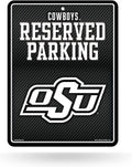 Oklahoma State University Cowboys Metal Parking Novelty Wall Sign 8.5 x 11 Inch Carbon Fiber Design