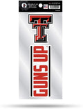 Texas Tech University Red Raiders 2-Piece Double Up Die Cut Sticker Decal Sheet, 4x8 Inch