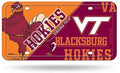 Virginia Tech University Hokies Metal Auto Tag License Plate, Split Design, 6x12 Inch