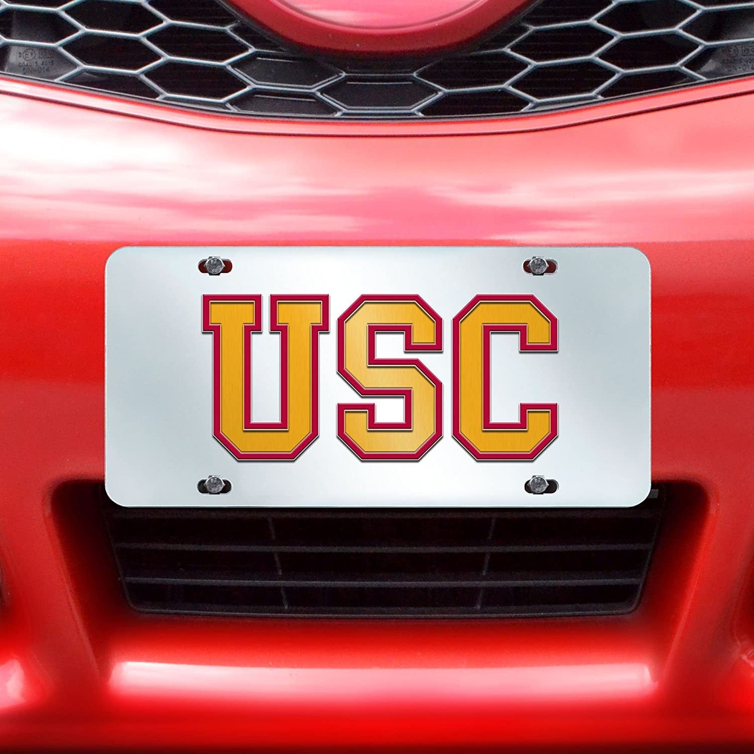 FANMATS NCAA Univ of Southern California Trojans Plastic License Plate (Inlaid)
