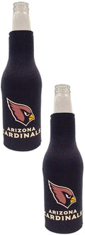 Arizona Cardinals Pair of 16oz Drink Zipper Bottle Cooler Insulated Neoprene Beverage Holder, Logo Design
