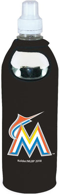 Miami Marlins 1/2 Liter Water Bottle Neoprene Beverage Insulator Holder Cooler with Clip Baseball